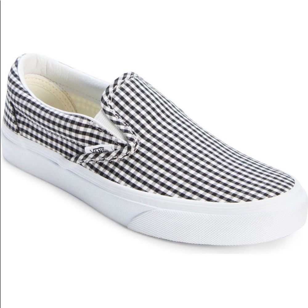 Gingham classic slip on vans